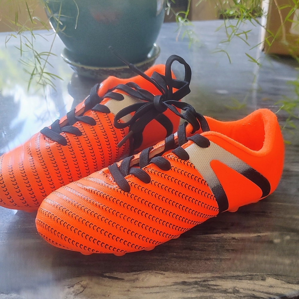 Kids Orange Soccer Shoes